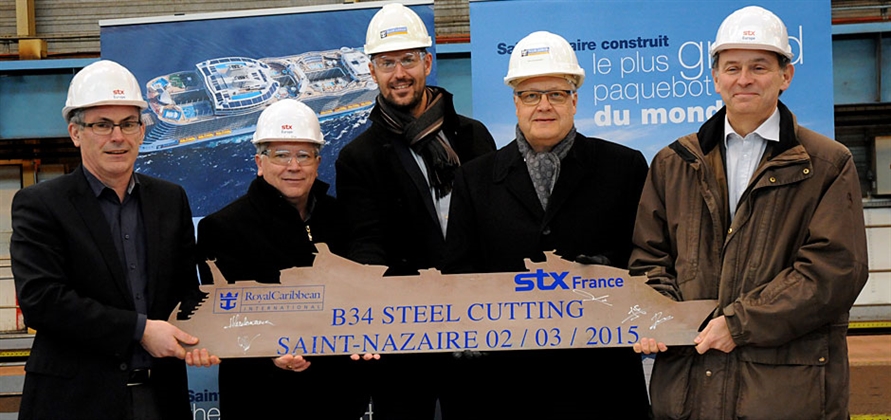 STX France cuts steel for Royal Caribbean's Oasis 4