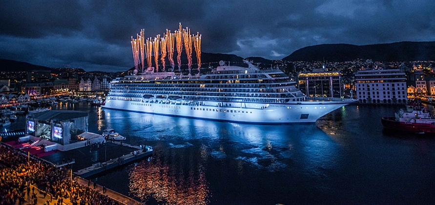 Viking christens first-ever ocean cruise ship in Bergen