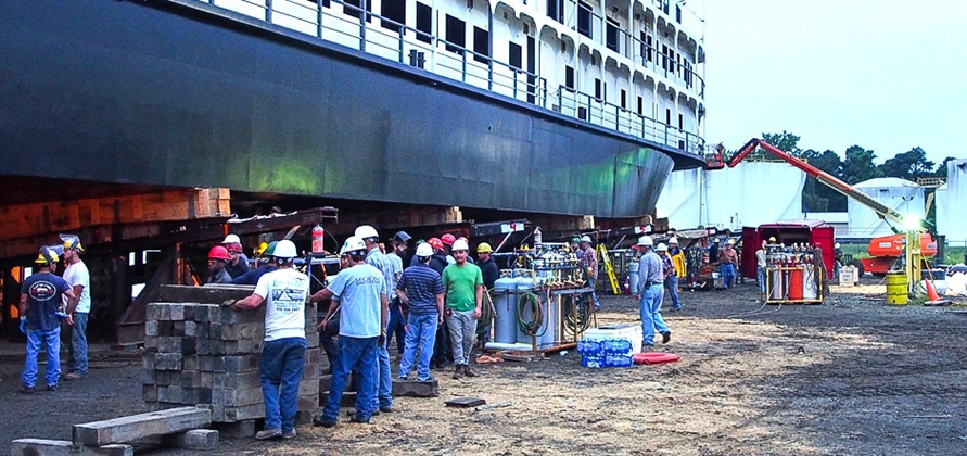 Latest American Cruise Lines paddlewheeler nears completion
