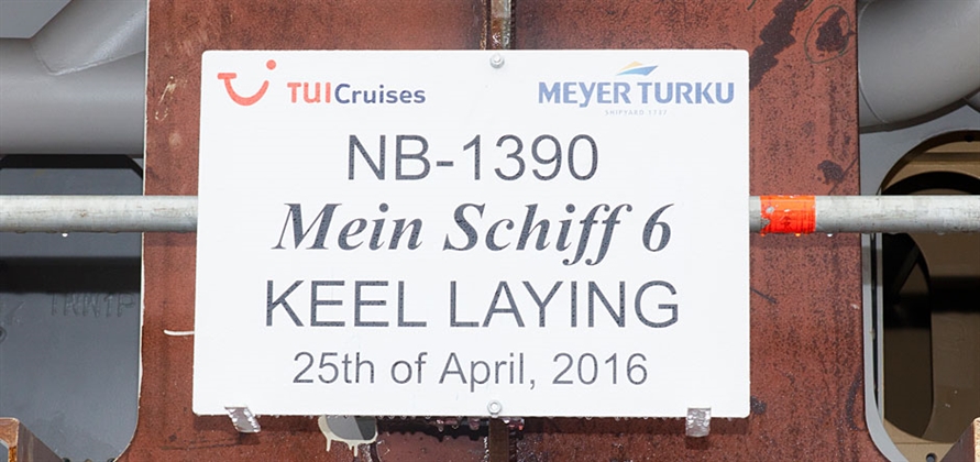 Meyer Turku lays the keel for Mein Schiff 6