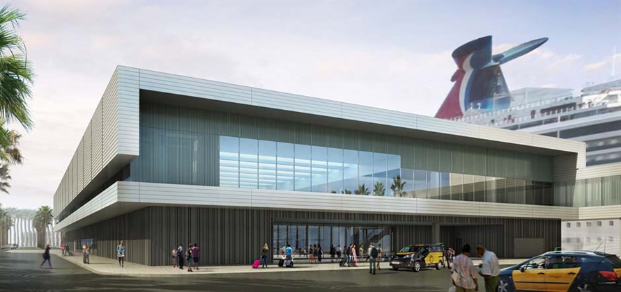 Carnival Corporation shares renders of Barcelona cruise terminal