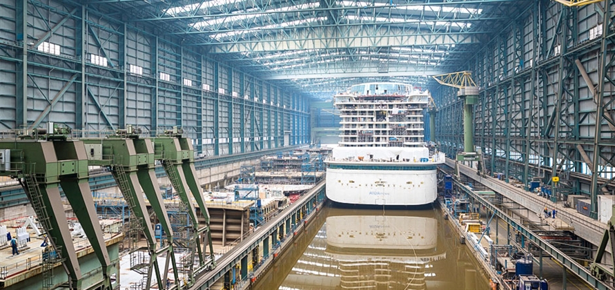 AIDA Cruises floats out AIDAnova at Meyer Werft's yard in Papenburg