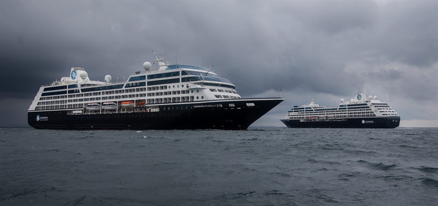 Two Azamara sister ships meet in Norway's Port of Haugesund