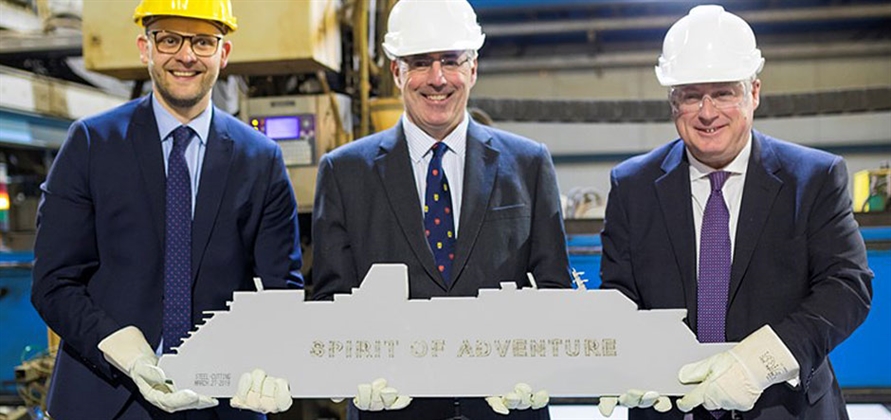 Meyer Werft and Saga Cruises celebrate steel-cutting of new ship