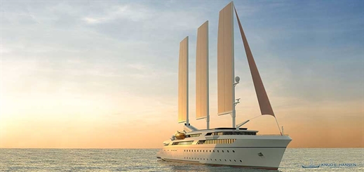 Knud E. Hansen unveils sail-assisted wind cruise vessel