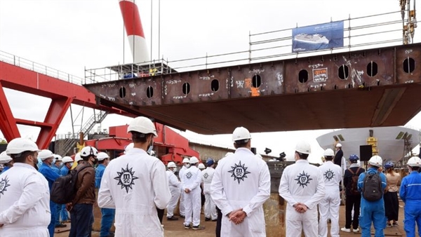 Chantiers de l’Atlantique lays keel for MSC Cruises’ first LNG ship