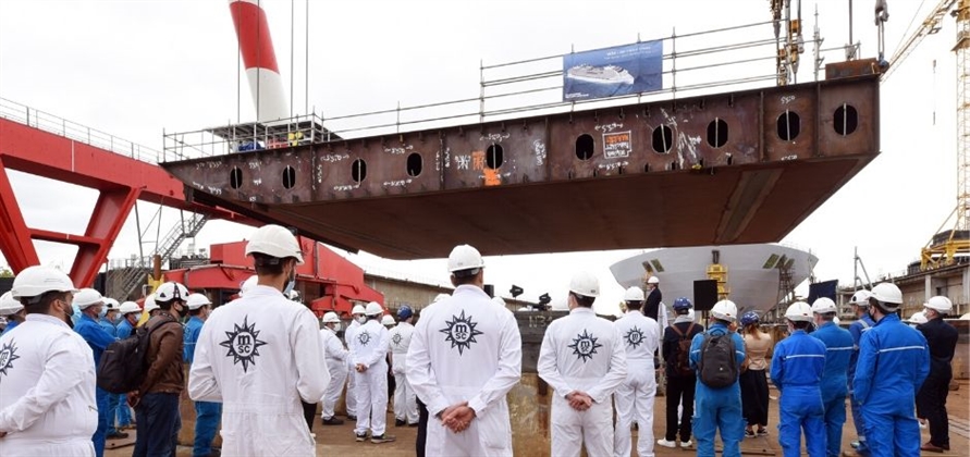 Chantiers de l’Atlantique lays keel for MSC Cruises’ first LNG ship