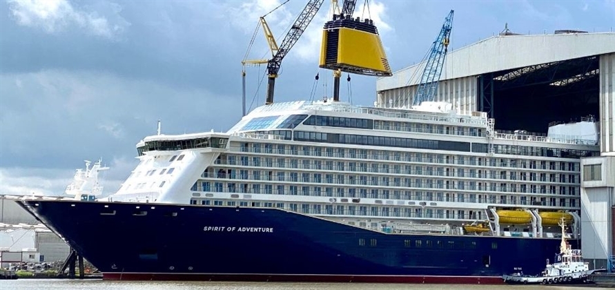 Saga’s Spirit of Adventure floated out at Meyer Werft