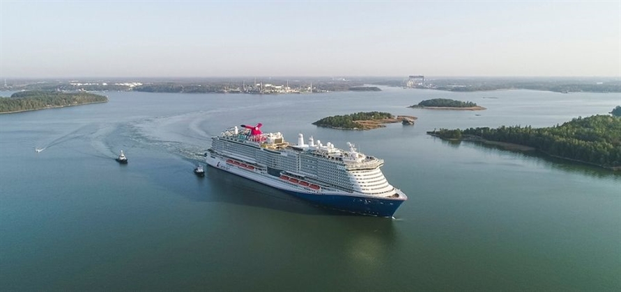 Carnival Cruise Line’s Mardi Gras departs on sea trials