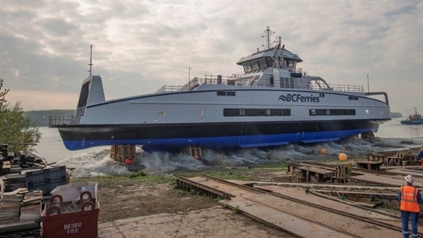 Damen launches BC Ferries' third hybrid-powered ferry