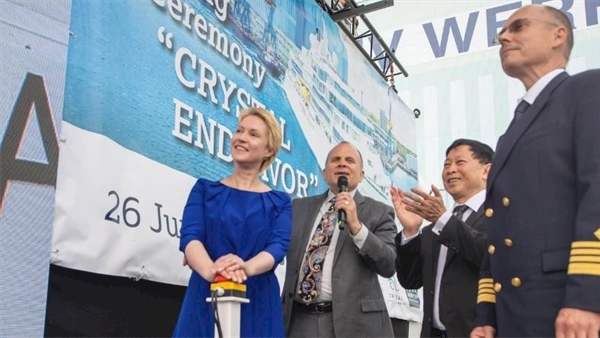 Crystal Endeavor christened by Crystal Expedition Cruises