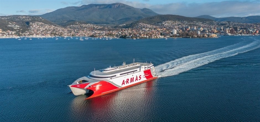 Incat Tasmania delivers new catamaran ferry to Naviera Armas