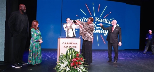 Dr Lucille O’Neal christens newly renovated Carnival Radiance