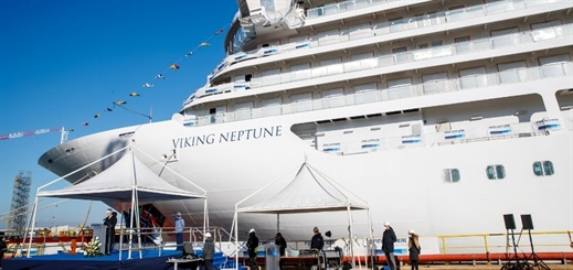 Fincantieri floats Viking Neptune out of building dock in Ancona