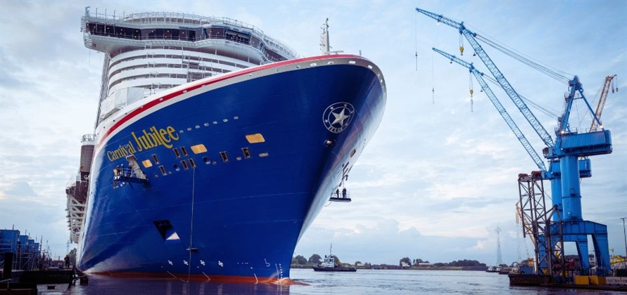 Carnival Jubilee floats out at Meyer Werft in Germany