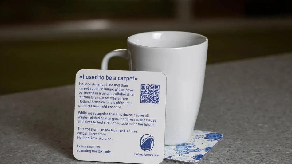 Holland America Line introduces coasters made from upcycled carpet