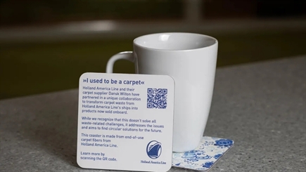 Holland America Line introduces coasters made from upcycled carpet