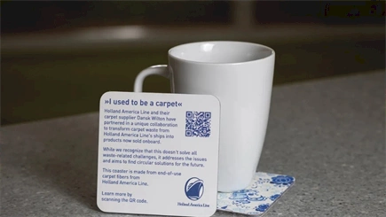 Holland America Line introduces coasters made from upcycled carpet
