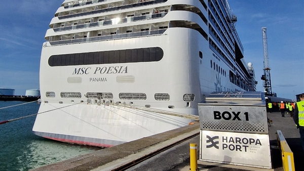 MSC Cruises’ MSC Poesia becomes first ship to connect to shore power at Le Havre