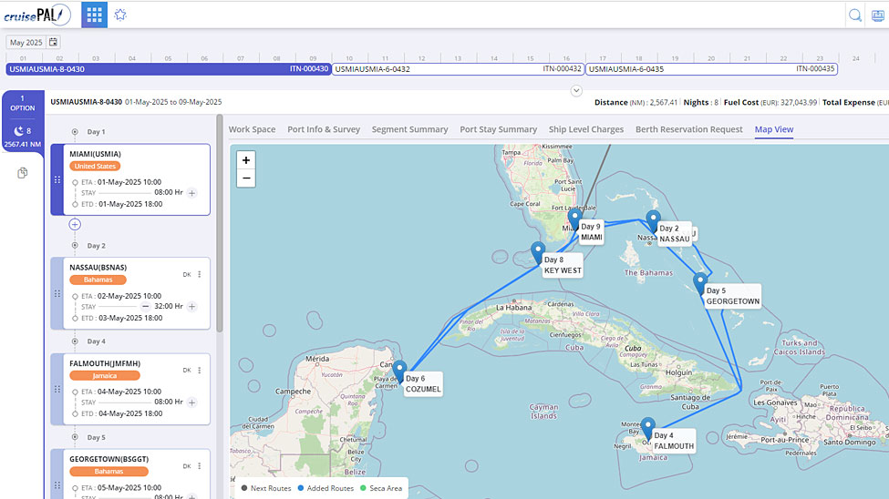Planning itineraries to perfection with cruisePAL