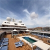 The refurbishment work included renewing the teak deck on the pool deck
