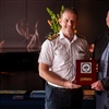 Noel O'Driscoll, captain of Nieuw Stantendam and Bill McCann, operations director and harbour master at Foyle Port commemorated the ship's inaugural call with with a plaque exchange