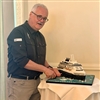 Following the event, attendees were invited to a private lunch at a nearby restaurant which concluded with a chorus of happy birthday as Rainer cut the ship-shaped cake (Photo: Laura Hyde)