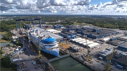 Royal Caribbean floats out fourth Icon-class ship for the first time