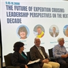 The panel onstage for the ‘The future of expedition cruising: leadership perspectives on the next decade’ discussion (Photo: Laura Hyde)