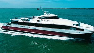 A high-speed ferry operator leader looks ahead