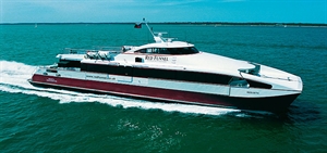 A high-speed ferry operator leader looks ahead
