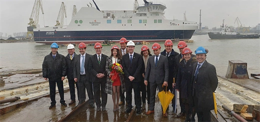 Damen Shipyards Galaţi launches ice-class ro-pax ferry