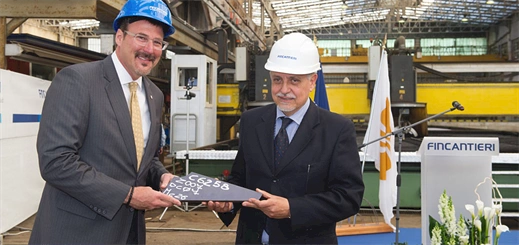Fincantieri cuts steel for Seabourn Ovation in Italy