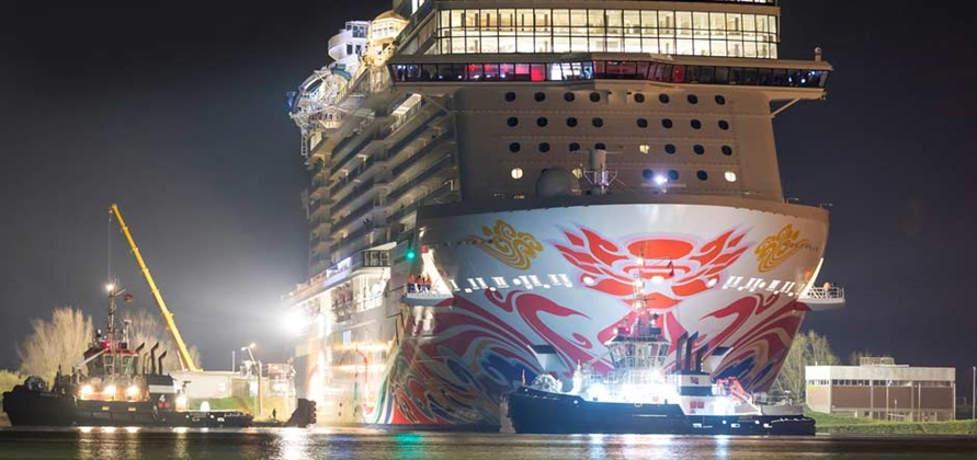 Norwegian Joy leaves Meyer Werft shipyard