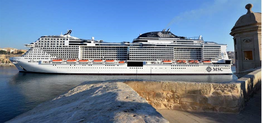 MSC Meraviglia makes her maiden call in Malta