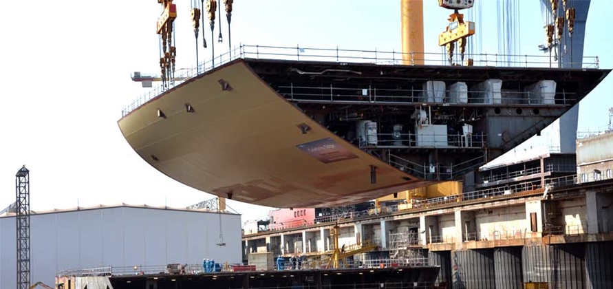 Celebrity Edge takes shape at STX France shipyard