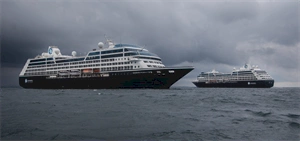 Two Azamara sister ships meet in Norway's Port of Haugesund