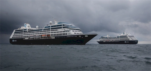 Two Azamara sister ships meet in Norway's Port of Haugesund