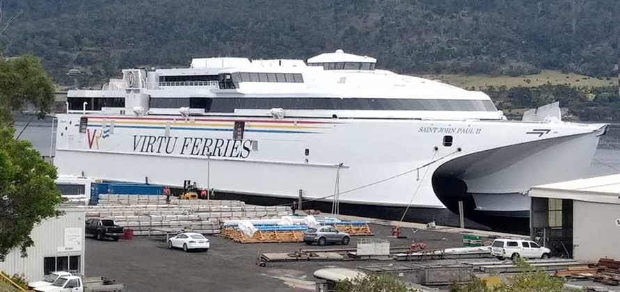 Incat prepares Virtu Ferries newbuild for sea trials in Tasmania