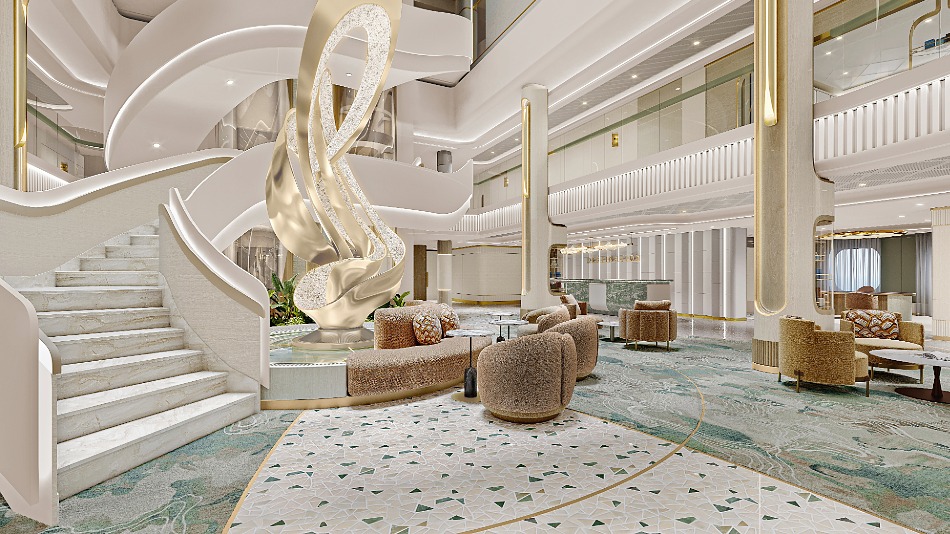 Oceania Sonata’s public spaces will be “grand and light filled”