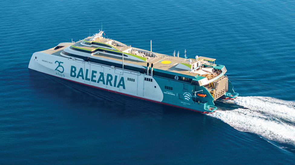 Natural gas-powered ferry Margarita Salas was built at Armón shipyard and has been operating high-speed services between the Spanish ports of Mallorca and Barcelona