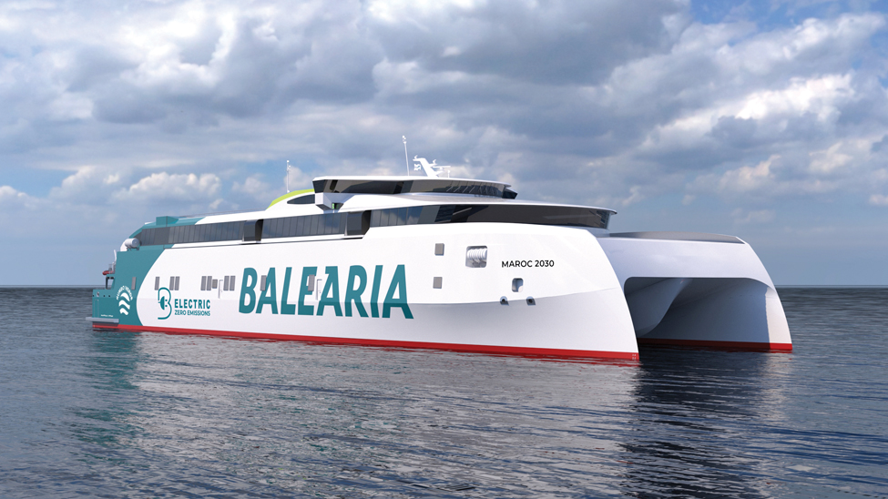 An artist’s impression of a Baleària ferry being developed for the new Spain-Morocco route 