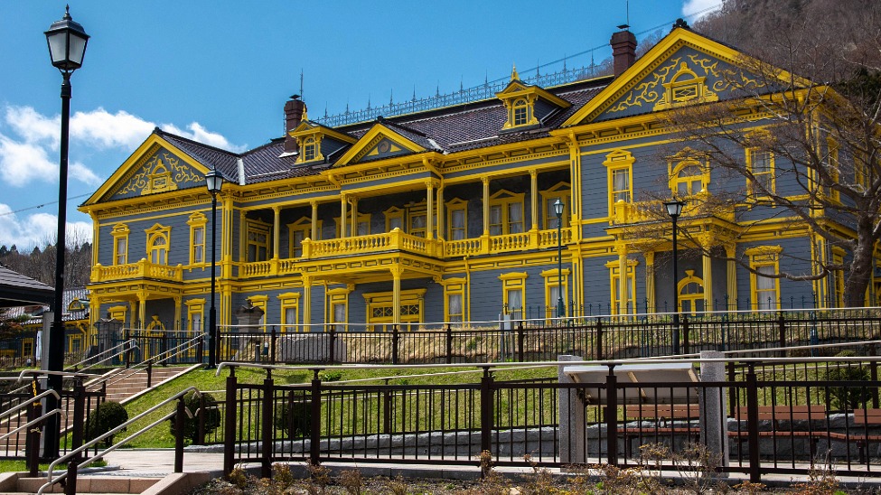 The Old Public Hall of Hakodate Ward in the Motomachi district was completed in 1910 and combines both Western and Japanese architectural elements 