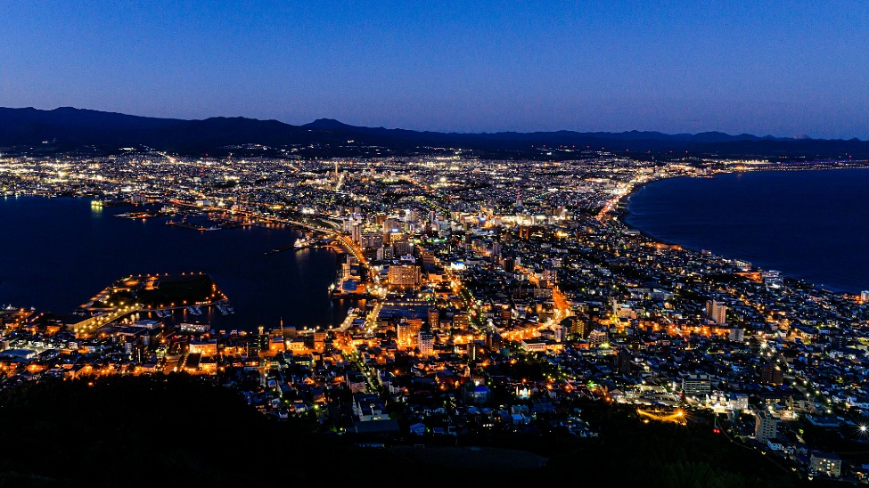The city of Hakodate, pictured from Mount Hakodate, is best viewed at night  