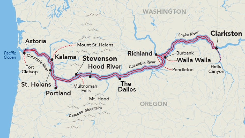 The new 16-day itinerary sails along the Columbia and Snake Rivers