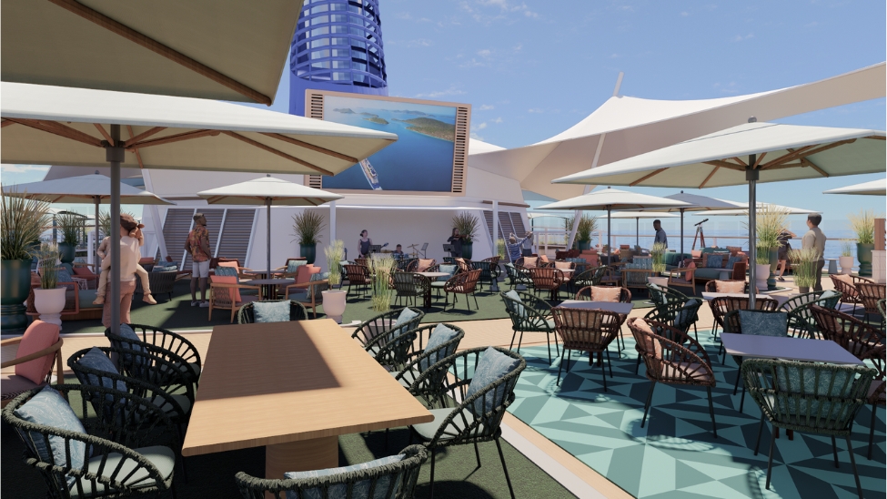Sunset Deck will host yoga, lawn games and live music (Photo: Celebrity Cruises)