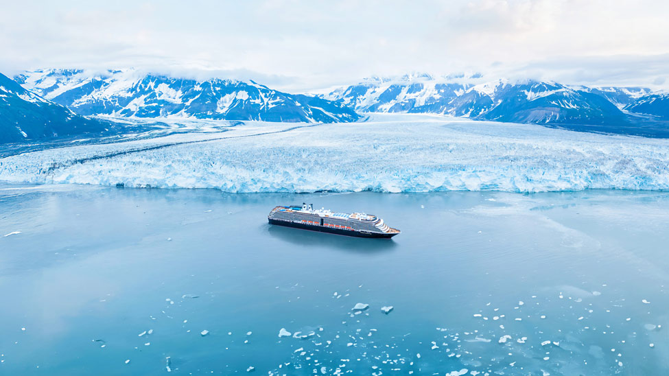 Holland America Line ships call at the Hubbard Glacier on Alaska voyages