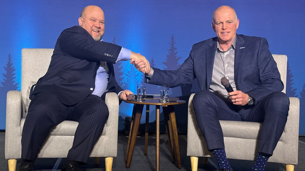 Bud Darr (left) and Mike Corrigan, CEO of Interferry, signed a MOU for ongoing collaboration at CLIA’s Pacific Northwest Symposium