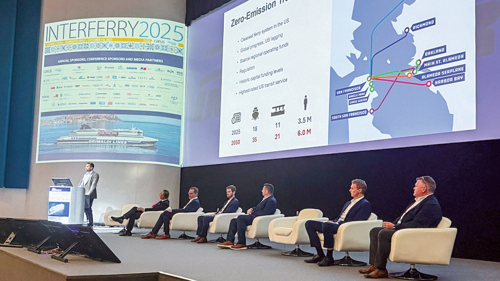  Interferry’s conferences include panels of ferry executives discussing key issues such as decarbonisation