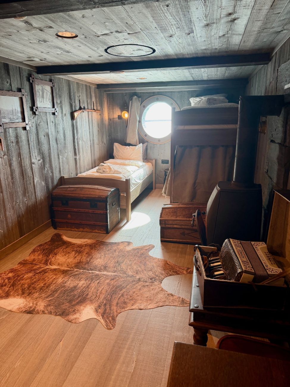 The 1896 Cabin, a 19th-century replica expedition cabin, has been created to celebrate the company’s founding year and pioneering legacy (credit: Laura Hyde)